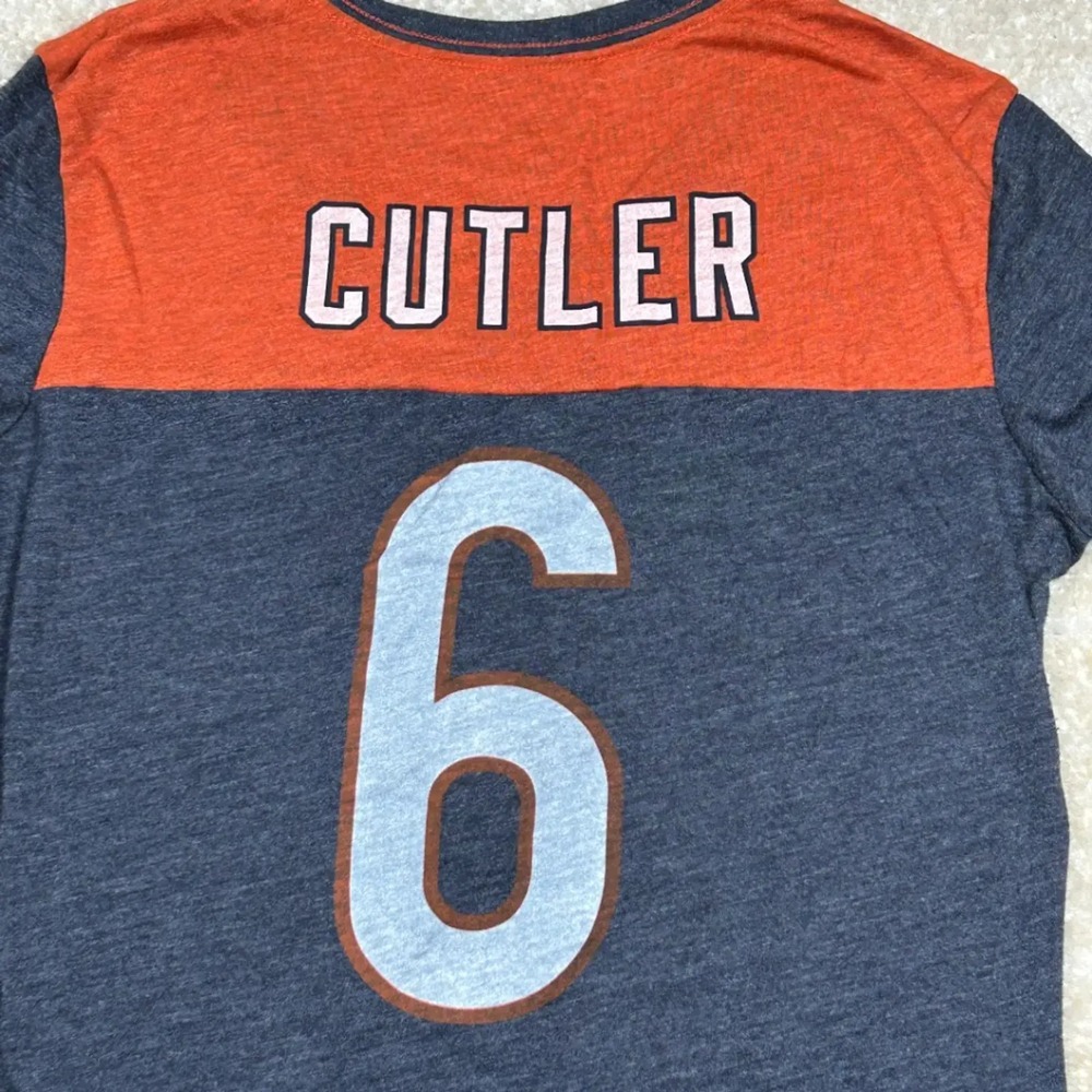 Nike Womens Y2K Chicago Bears Jay Cutler 6 Jersey Tee Navy Orange Medium Sporty